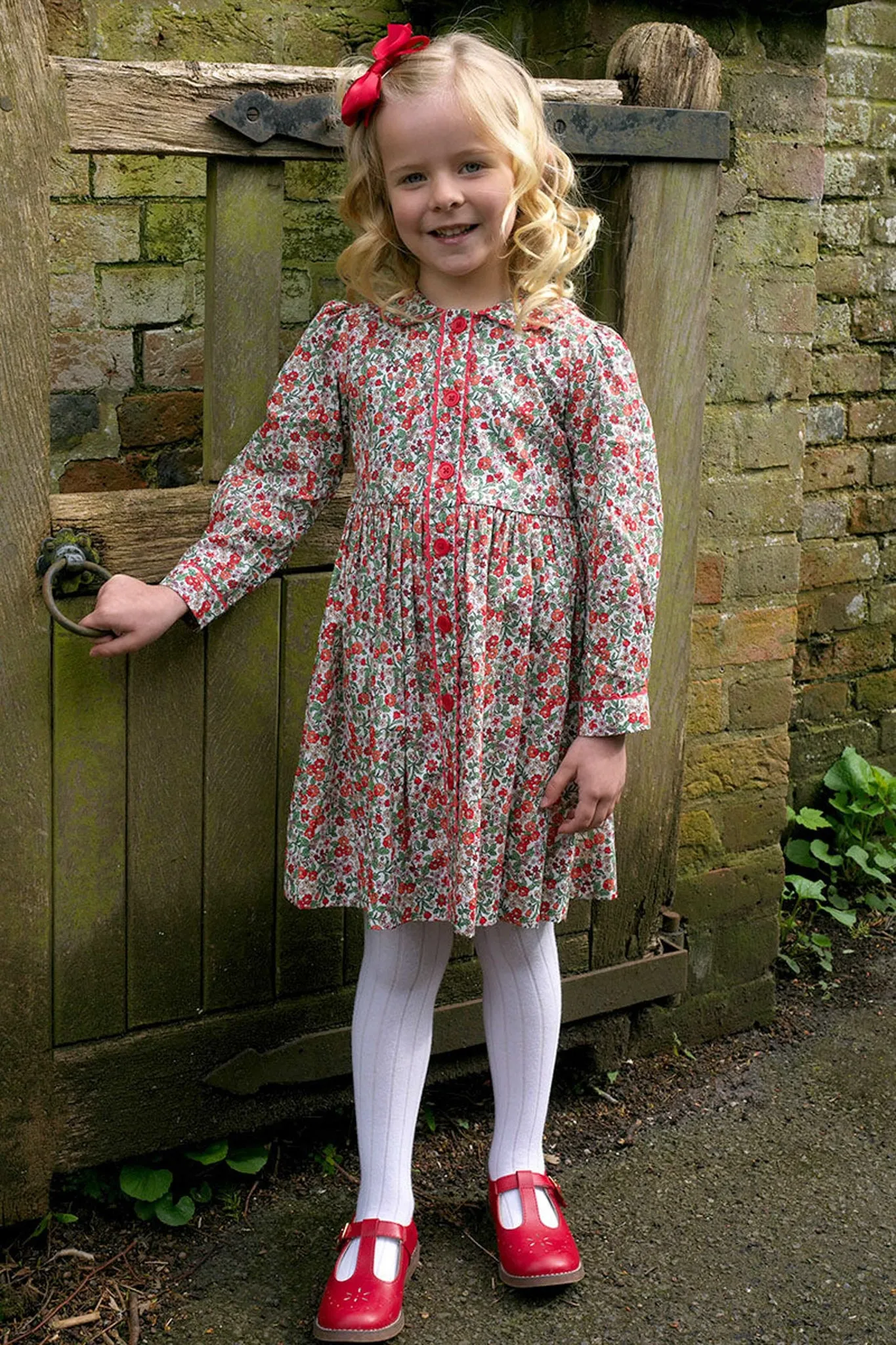 Botanical Button-Front Dress