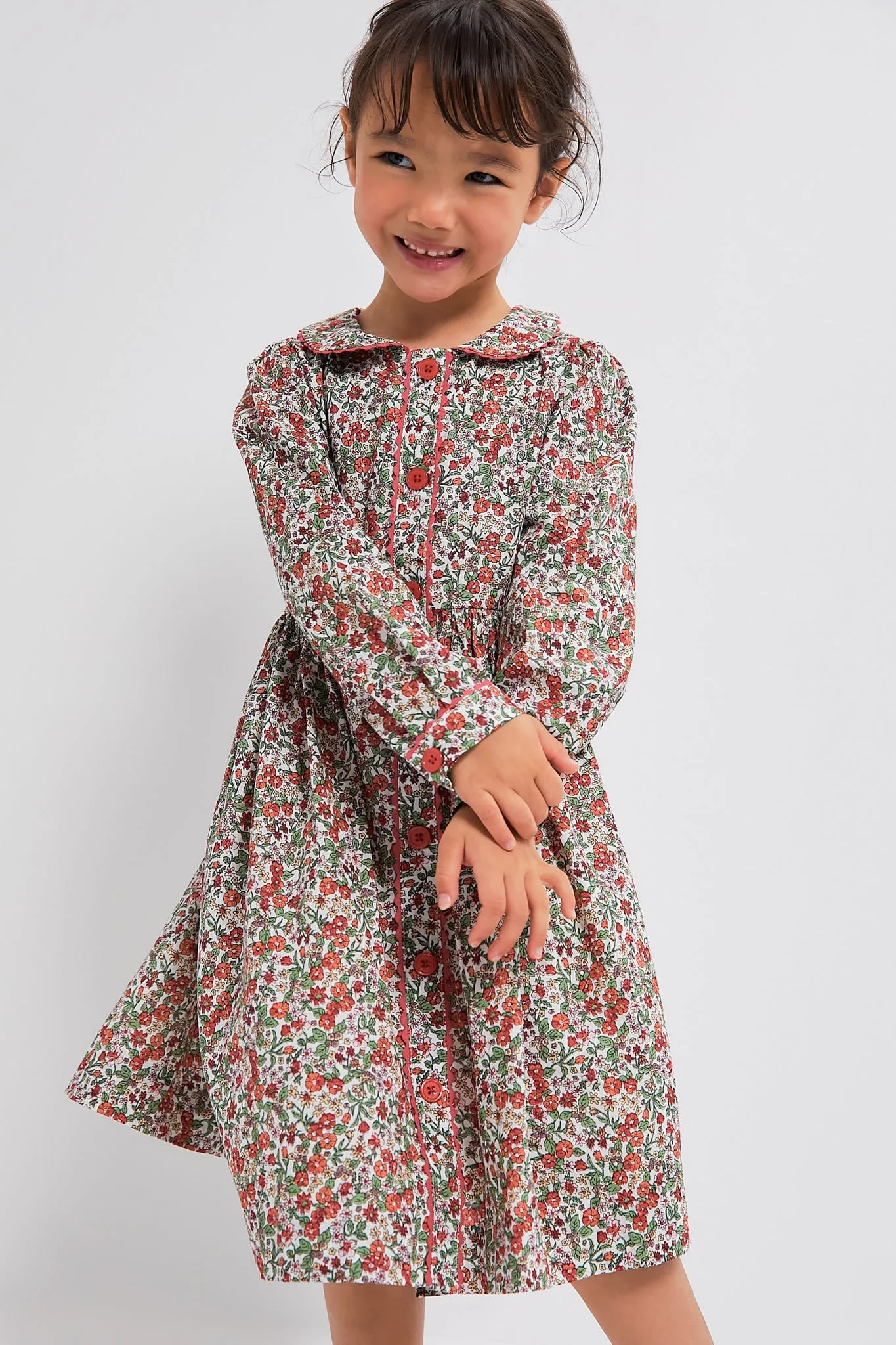 Botanical Button-Front Dress