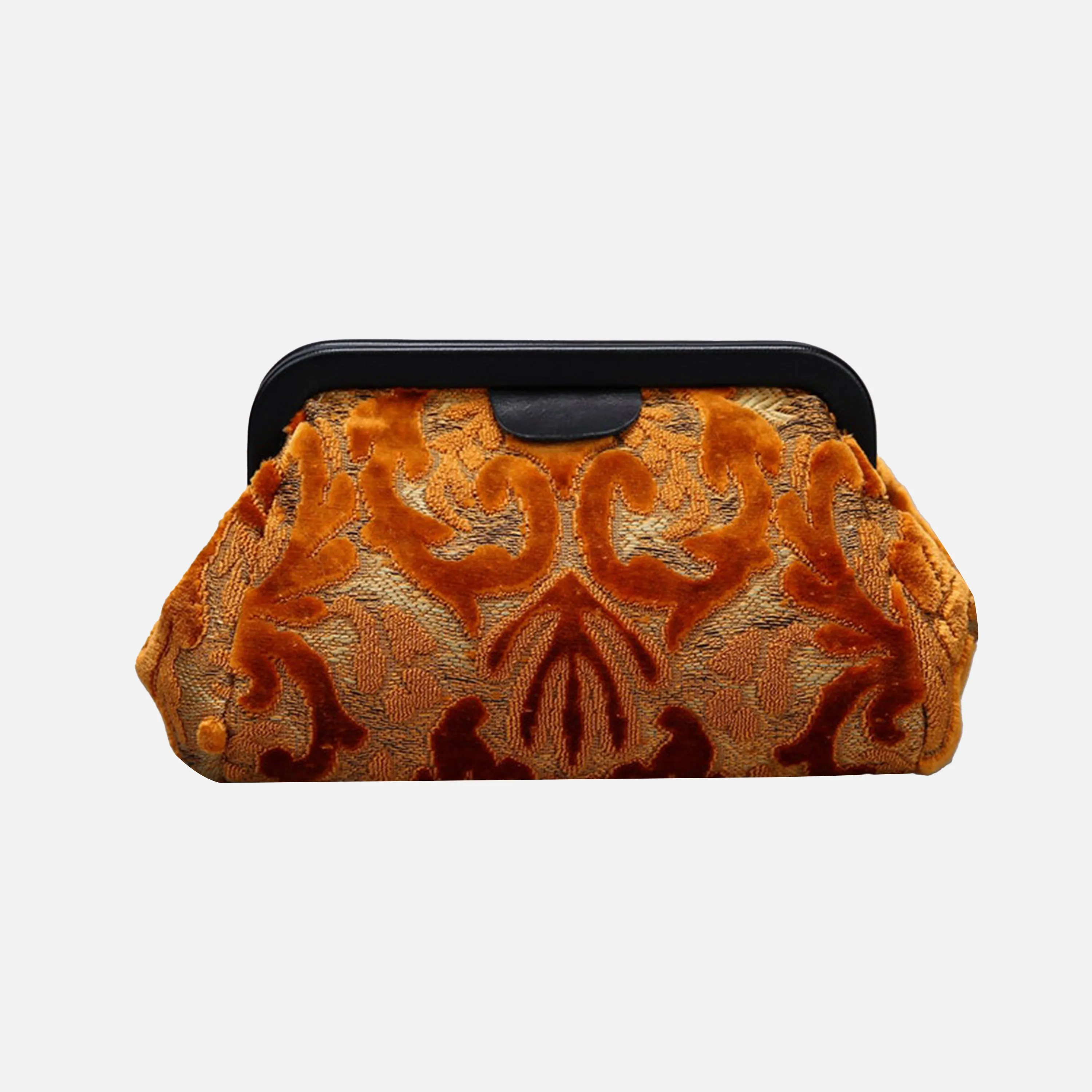 Burnout Velvet Orange Evening Bag Clutch