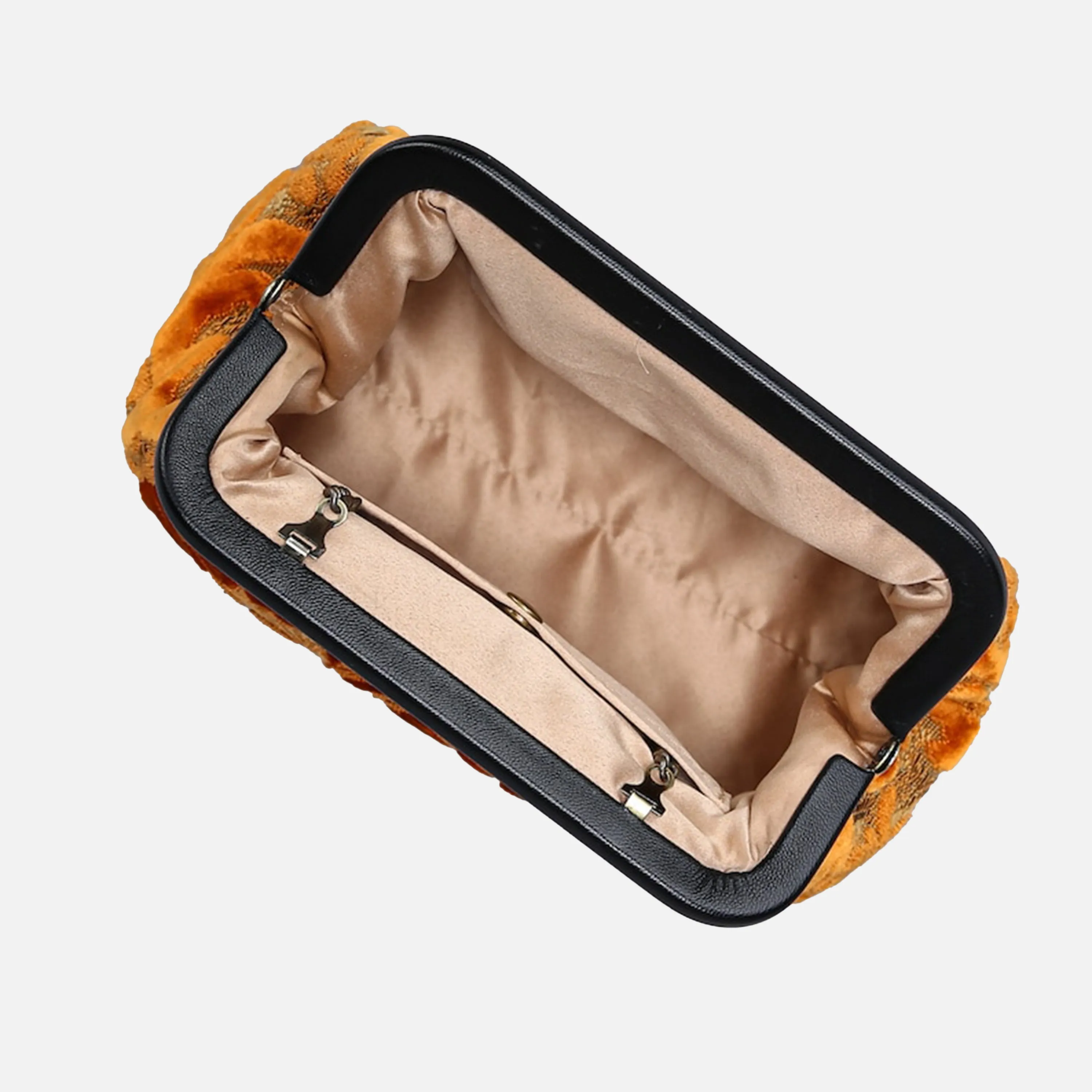 Burnout Velvet Orange Evening Bag Clutch