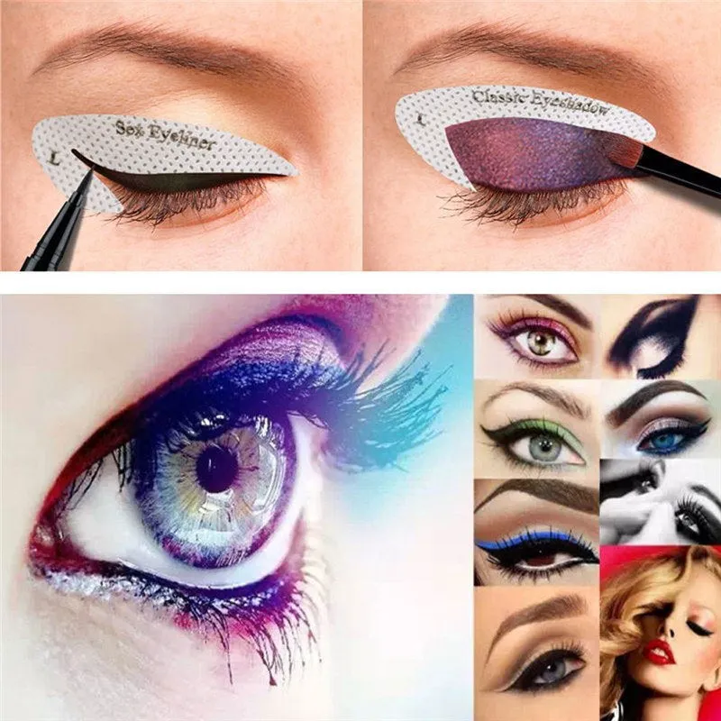 Cat Eye Makeup Eyebrow Stencils & Shadow Template Styling Tool Drawing Guide