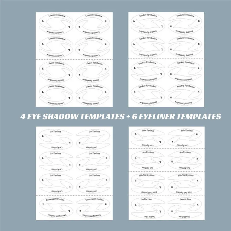 Cat Eye Makeup Eyebrow Stencils & Shadow Template Styling Tool Drawing Guide