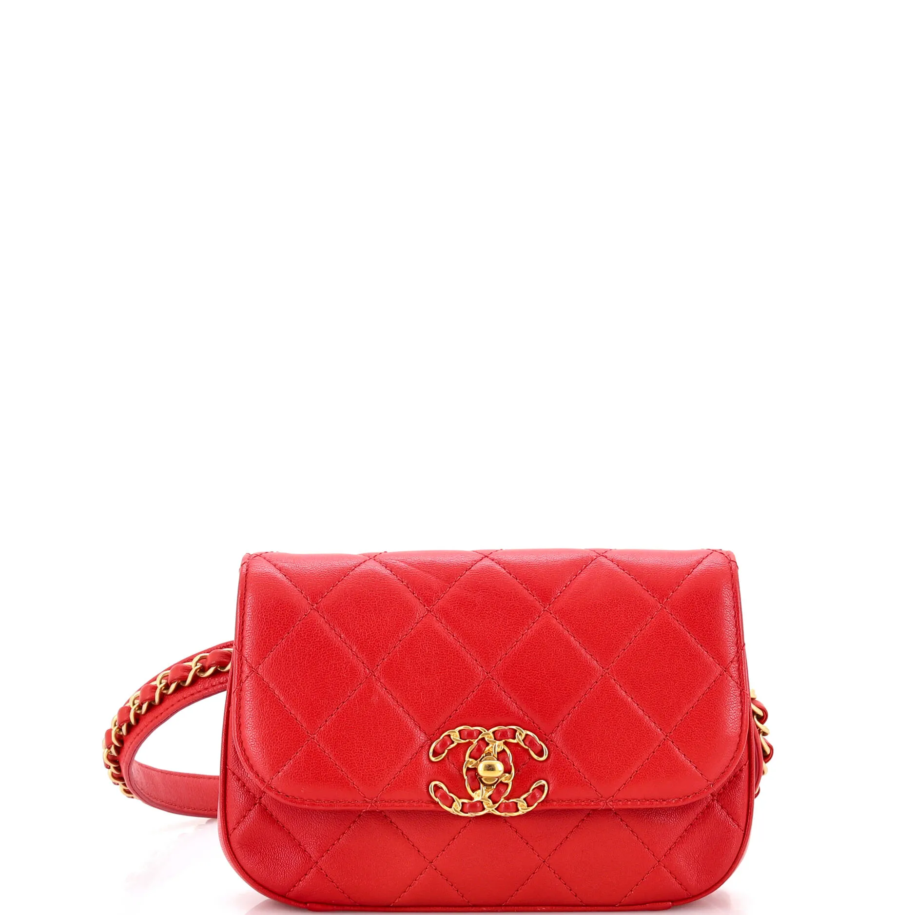 Chain Infinity Waist Bag Quilted Lambskin