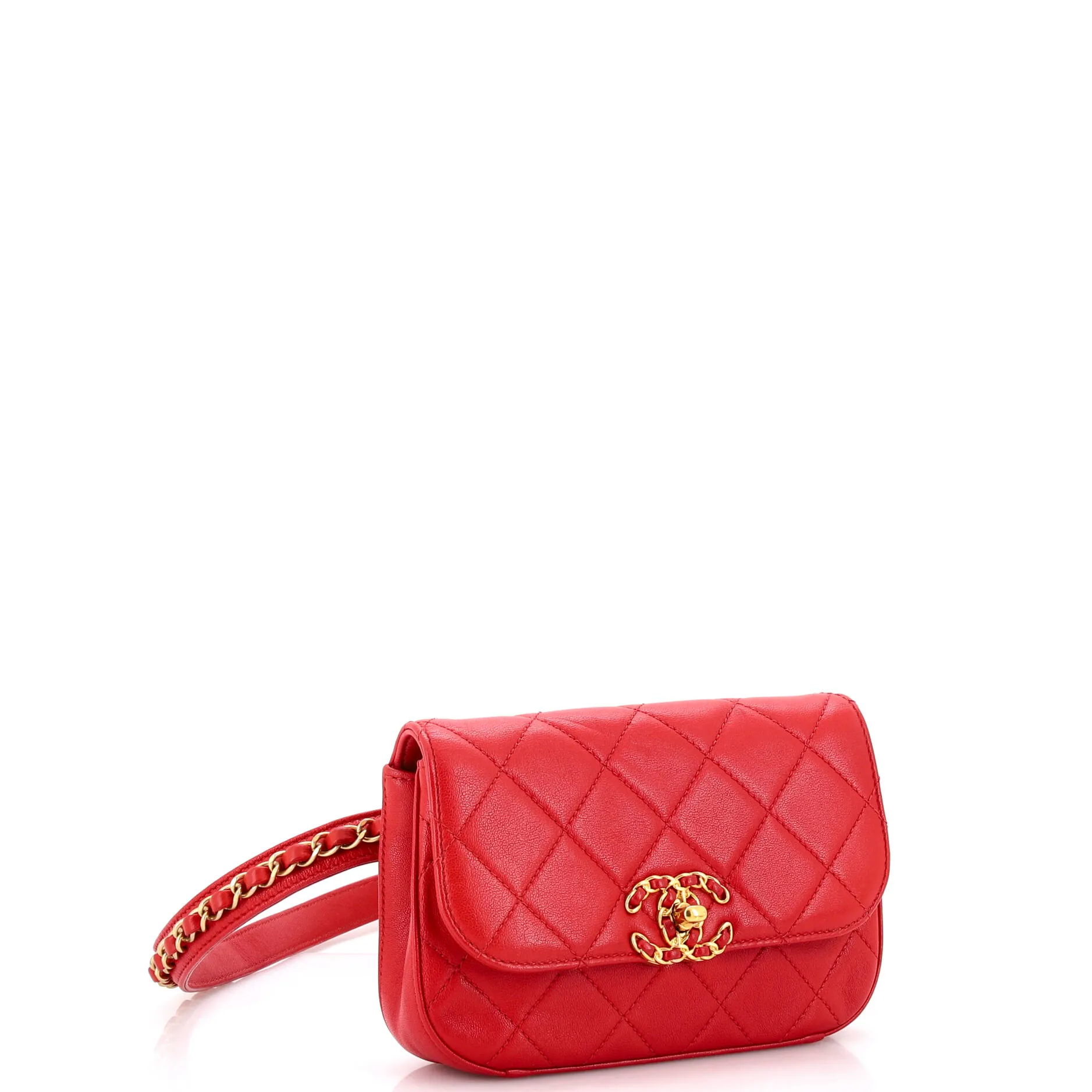 Chain Infinity Waist Bag Quilted Lambskin