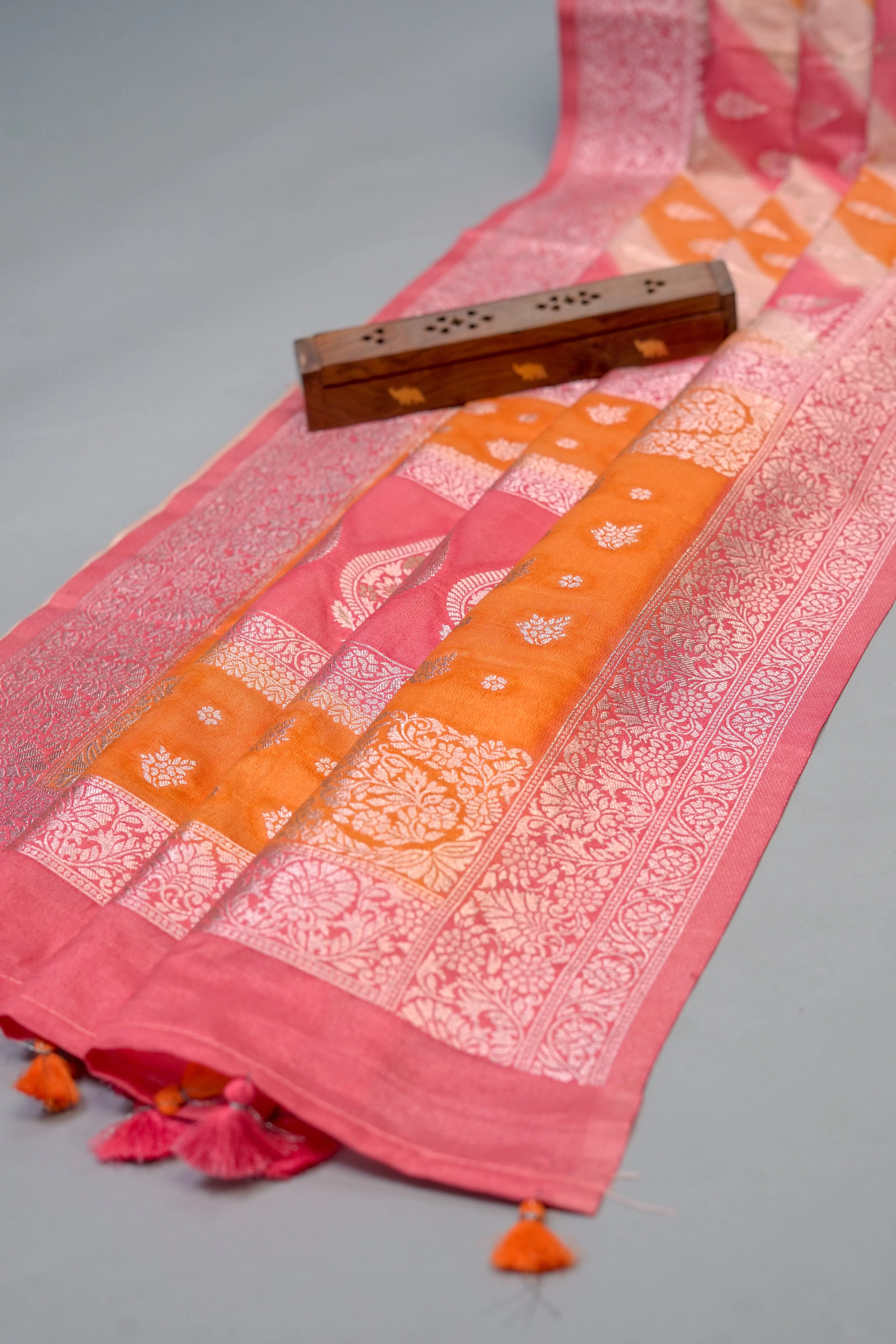 Chanderi Silk Saree Red