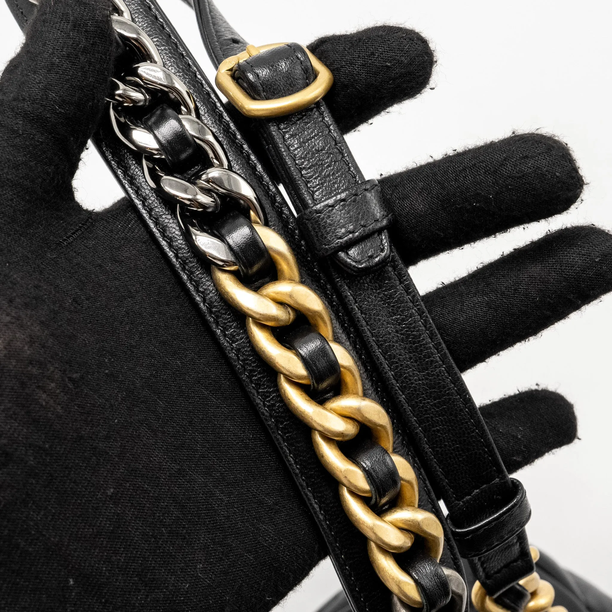 Chanel 19 Quilted Waist Belt Bag Calfskin Black GHW