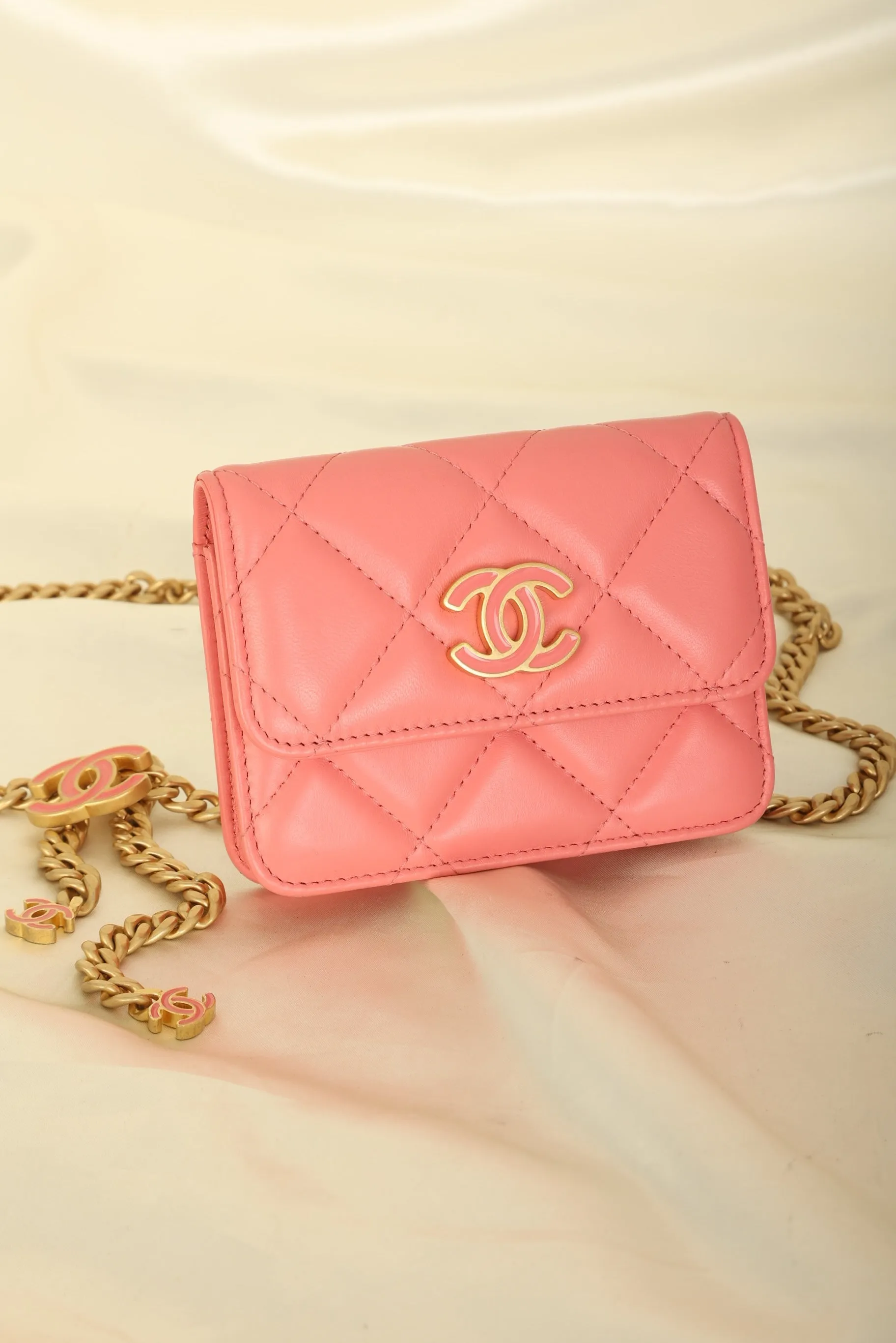 Chanel 2021 Lambskin Chain Waist Bag