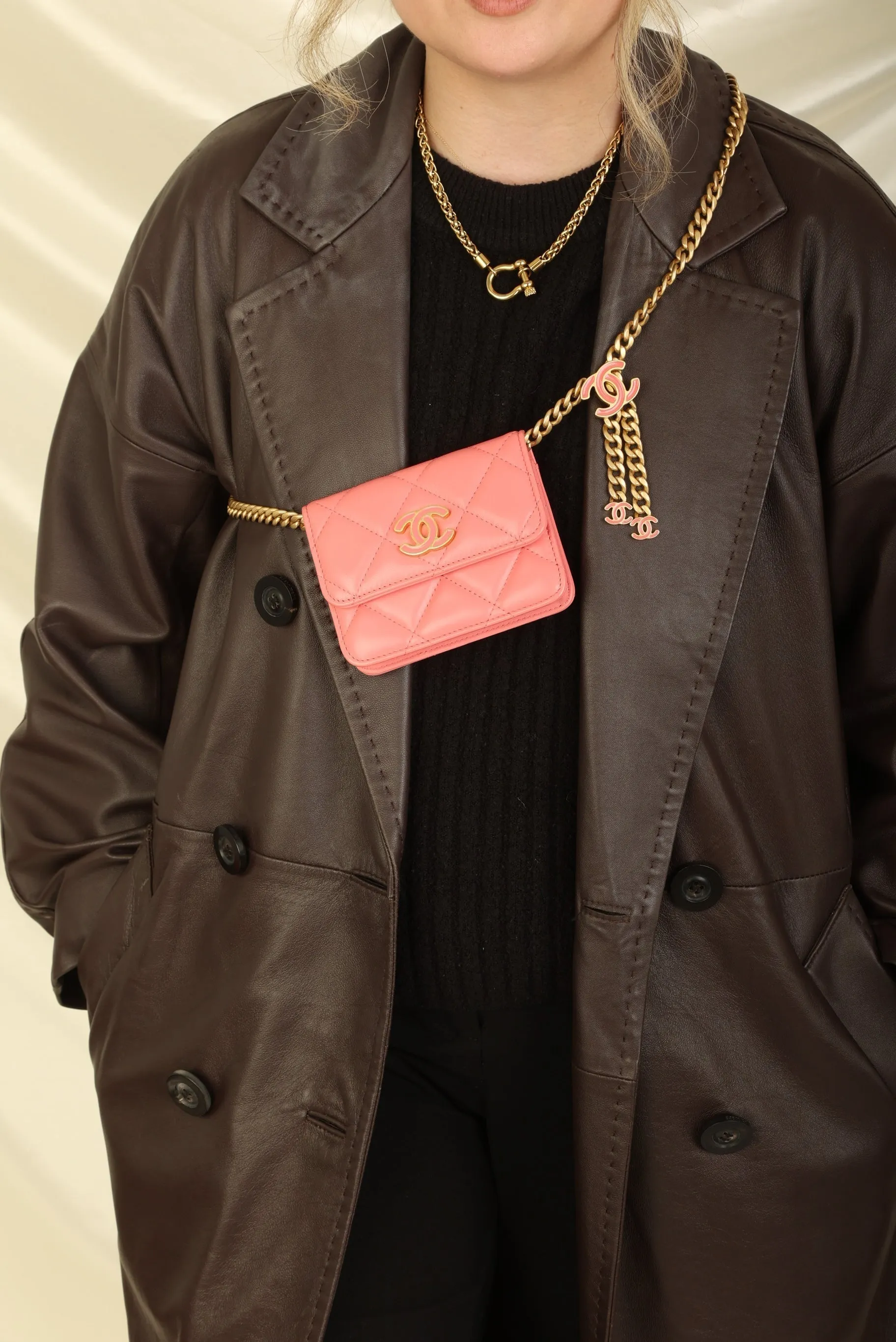 Chanel 2021 Lambskin Chain Waist Bag