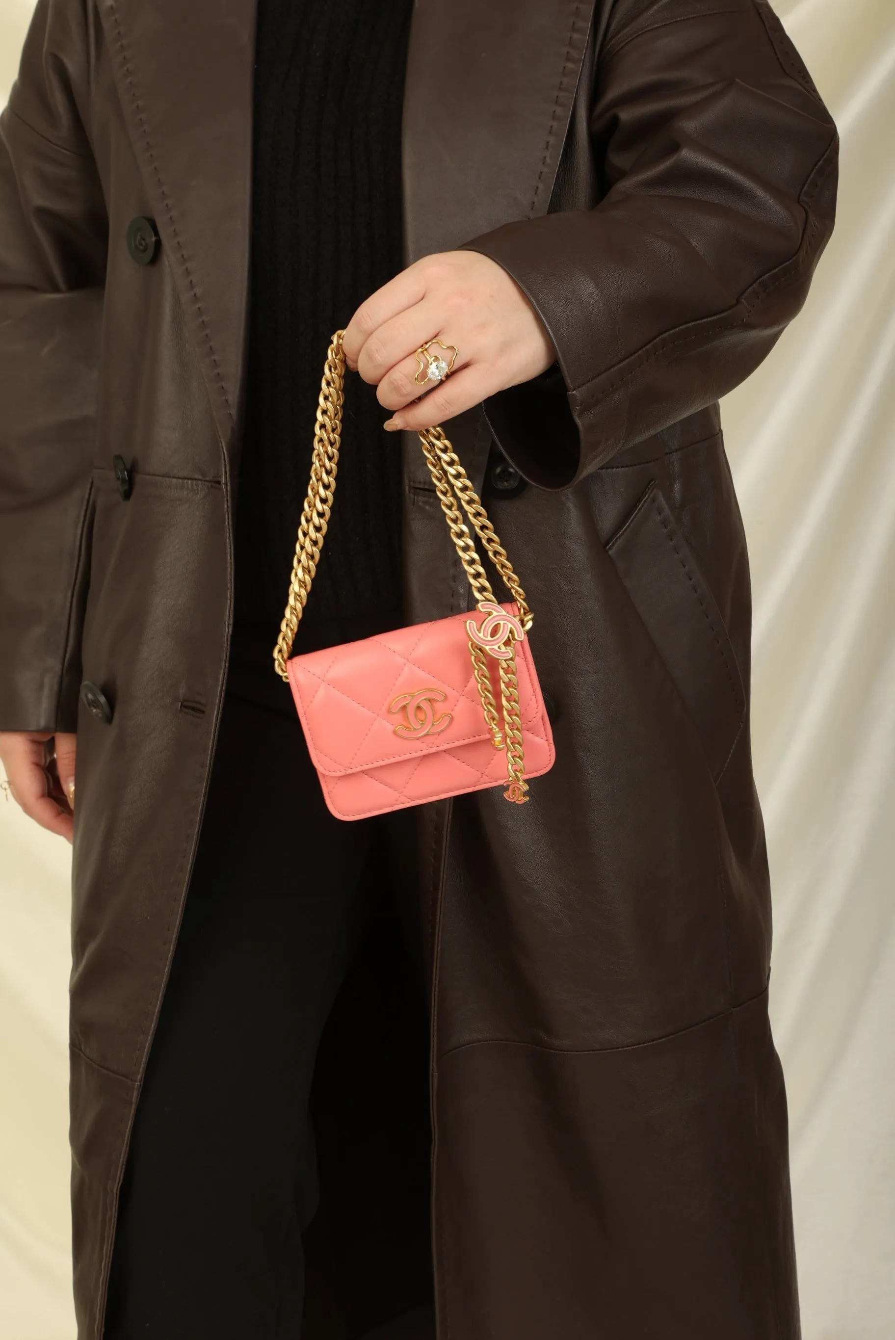 Chanel 2021 Lambskin Chain Waist Bag