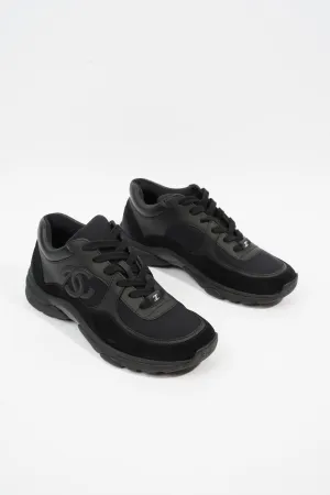 Chanel CC Logo Black Suede EU 37.5 UK 4.5