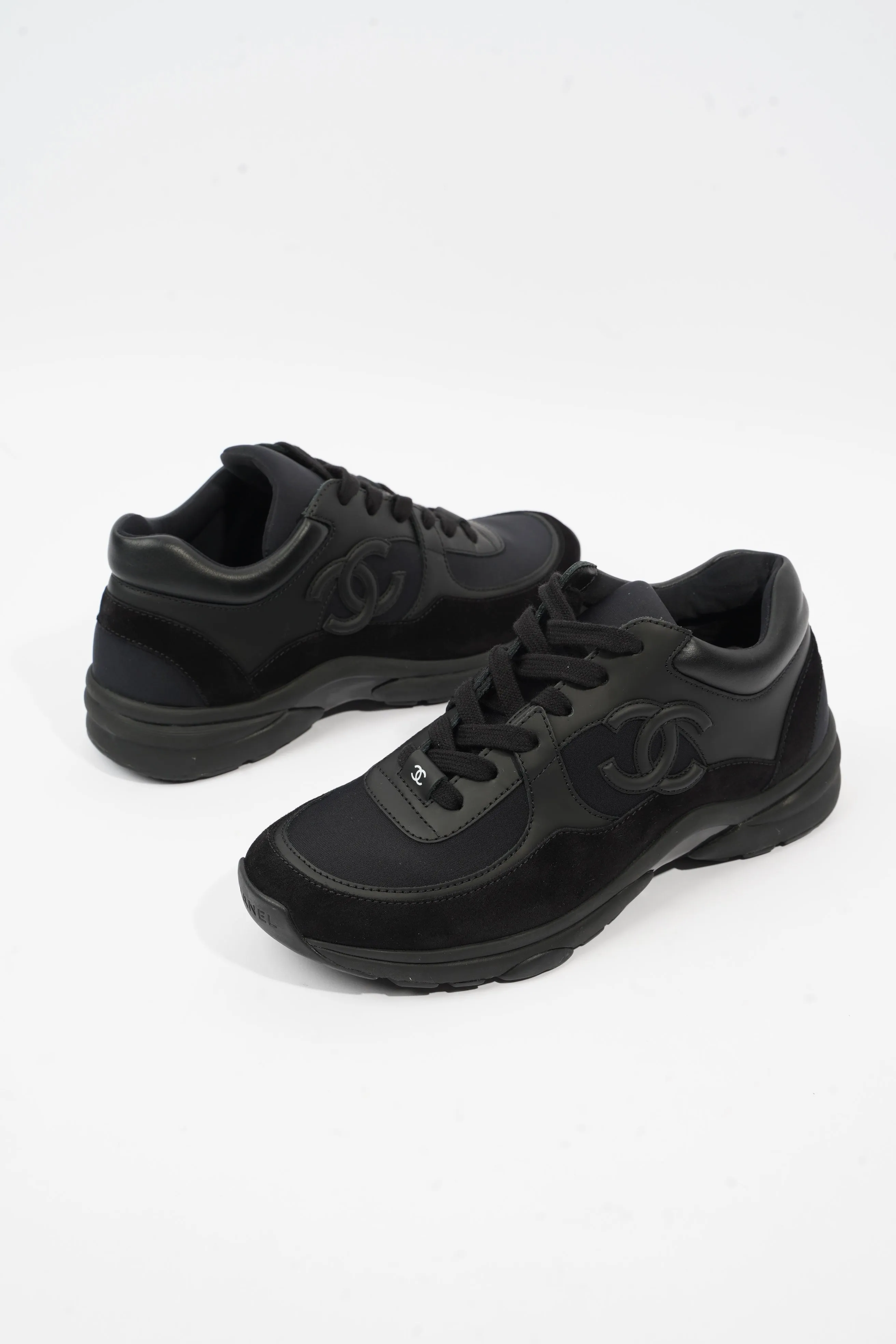 Chanel CC Logo Black Suede EU 37.5 UK 4.5