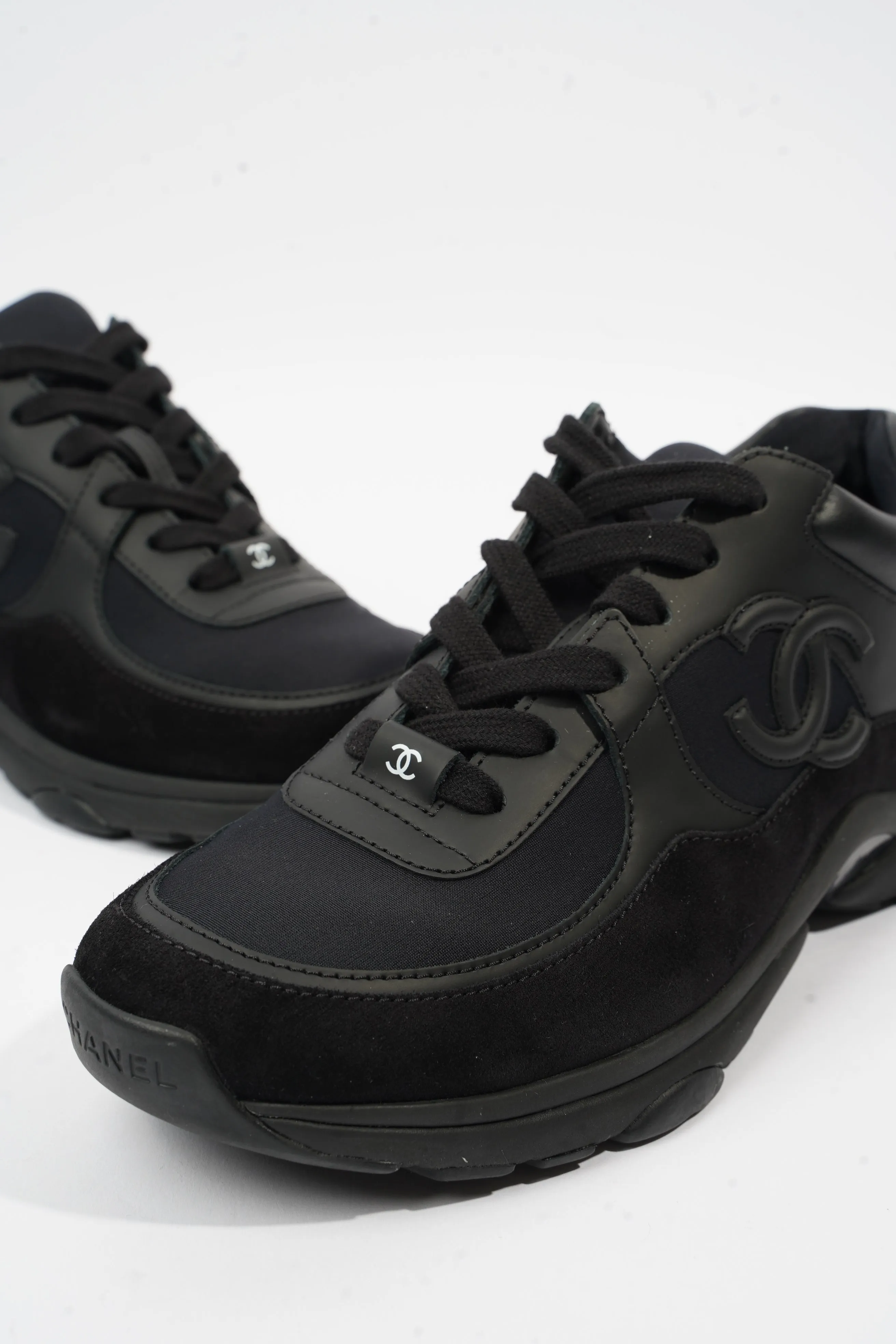 Chanel CC Logo Black Suede EU 37.5 UK 4.5