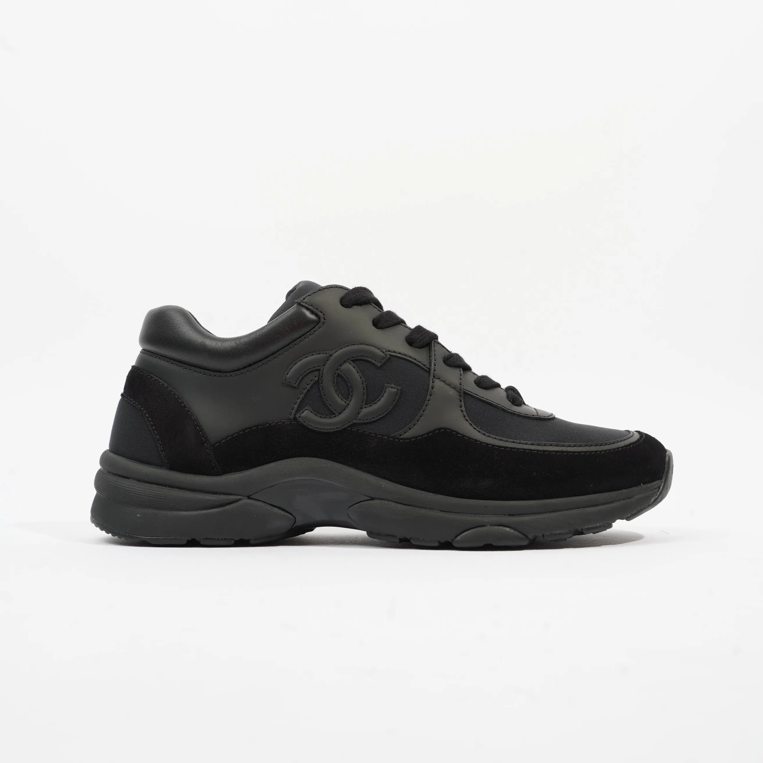Chanel CC Logo Black Suede EU 37.5 UK 4.5