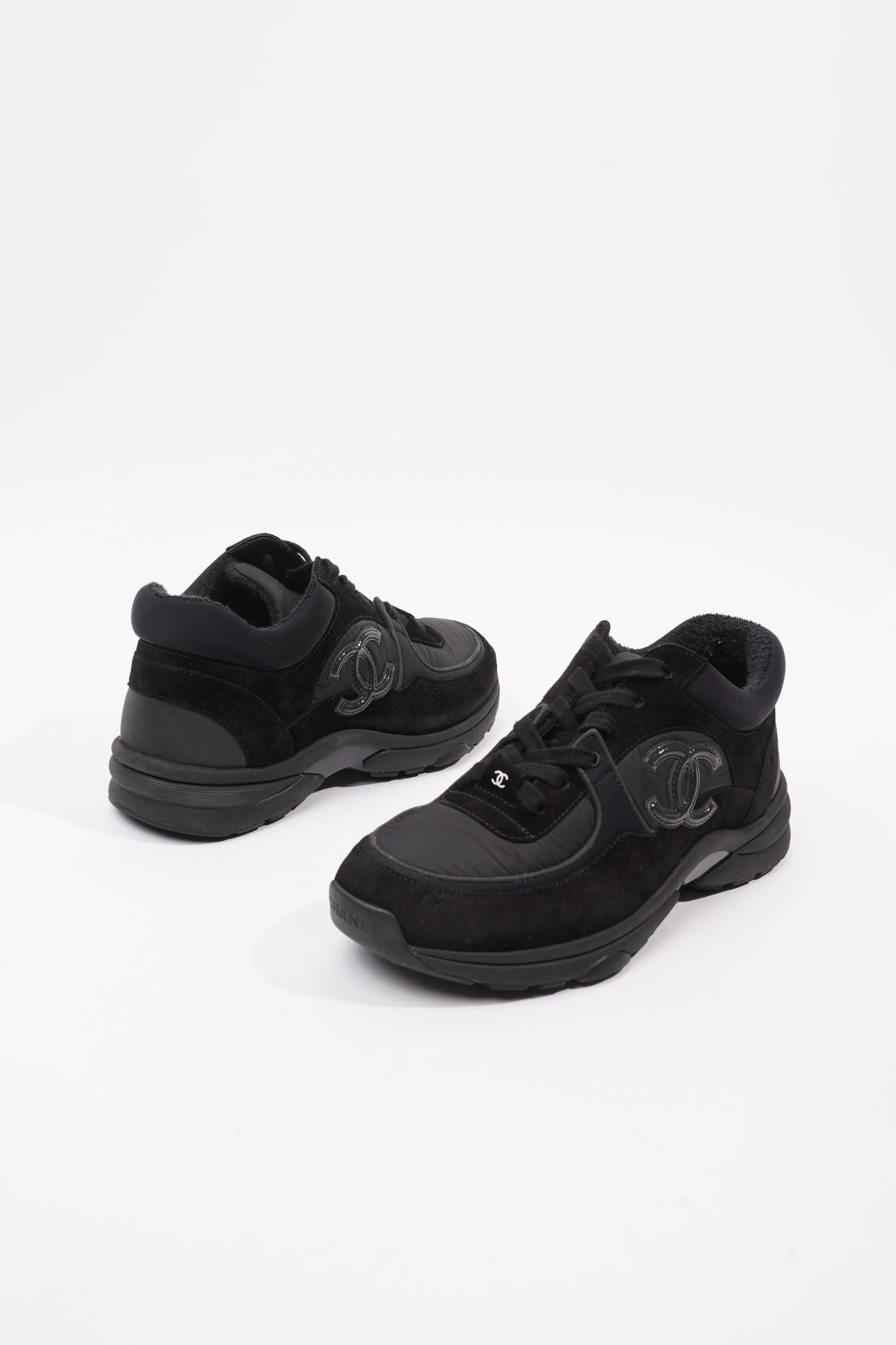 Chanel CC Logo Black Suede EU 38 UK 5