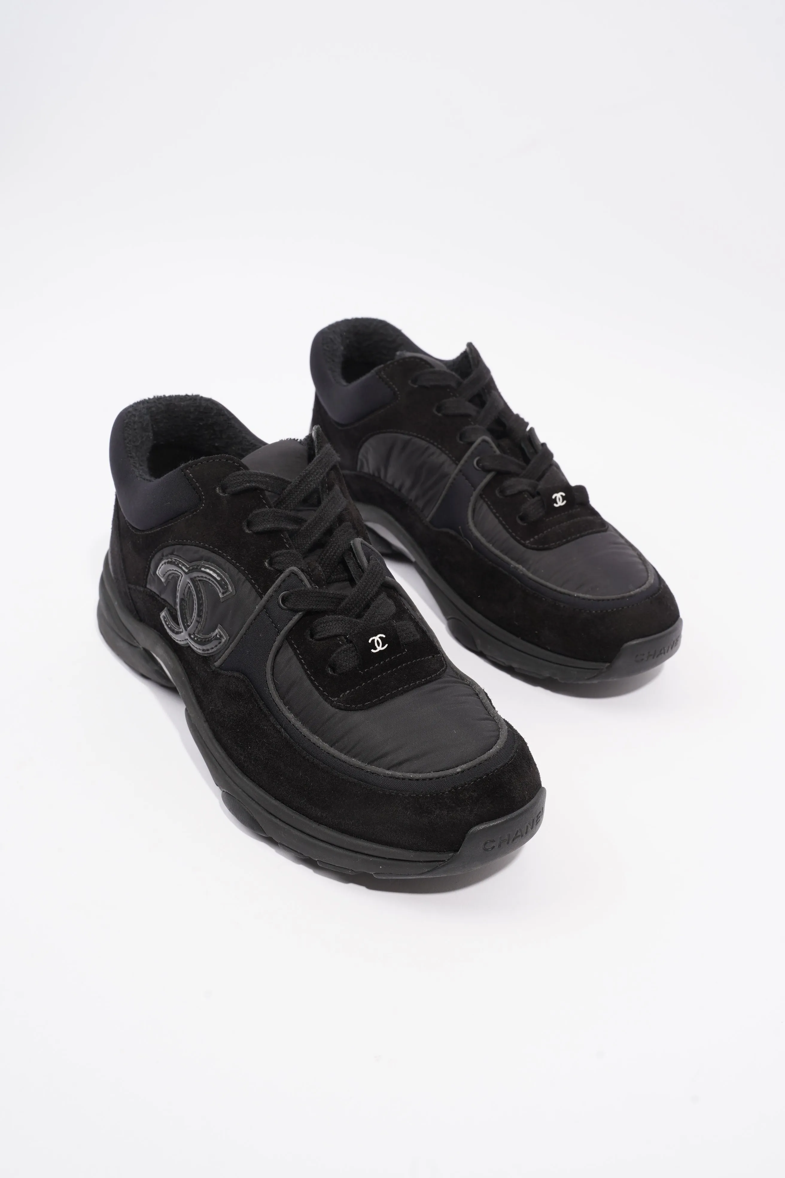 Chanel CC Logo Black Suede EU 38 UK 5