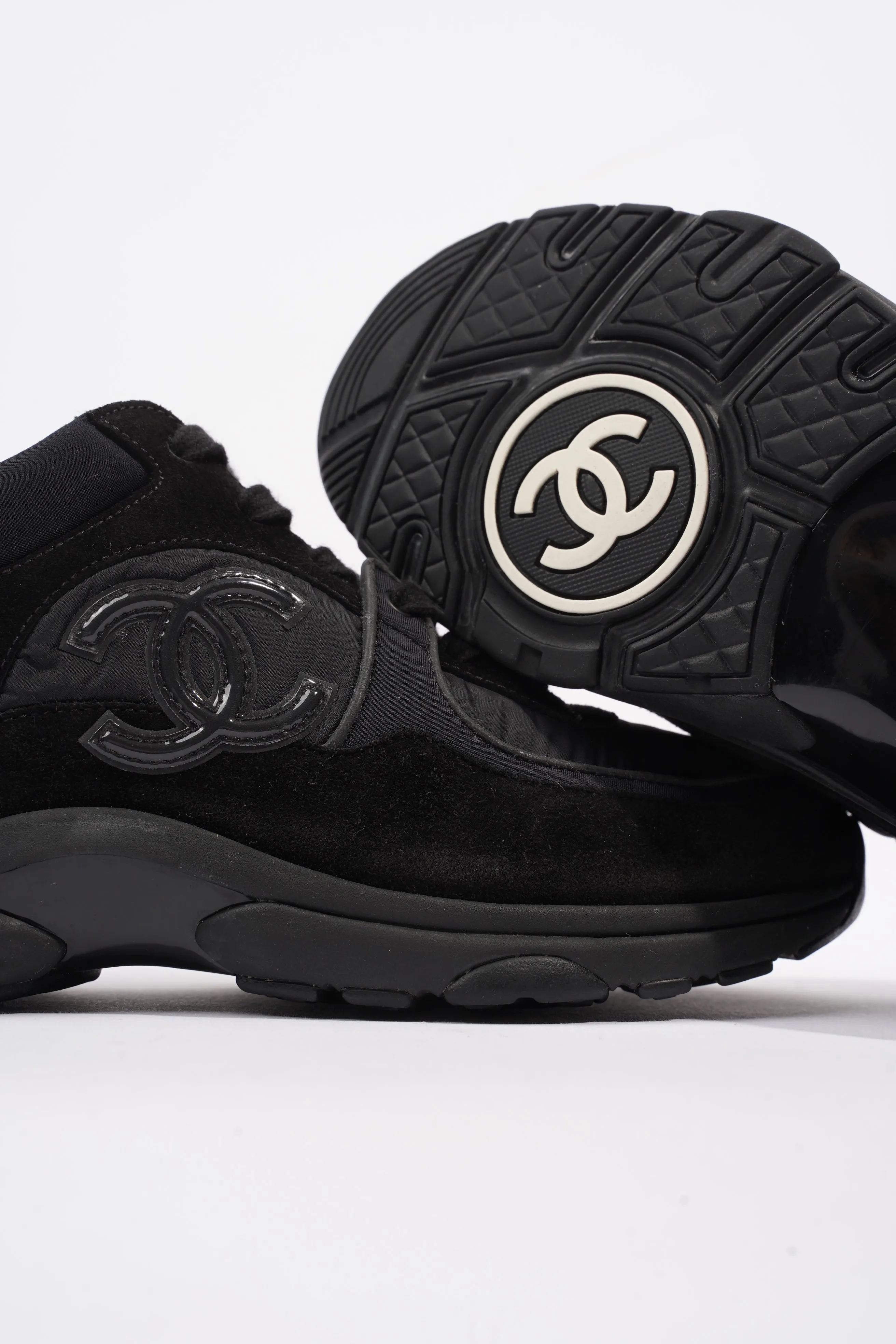 Chanel CC Logo Black Suede EU 38 UK 5
