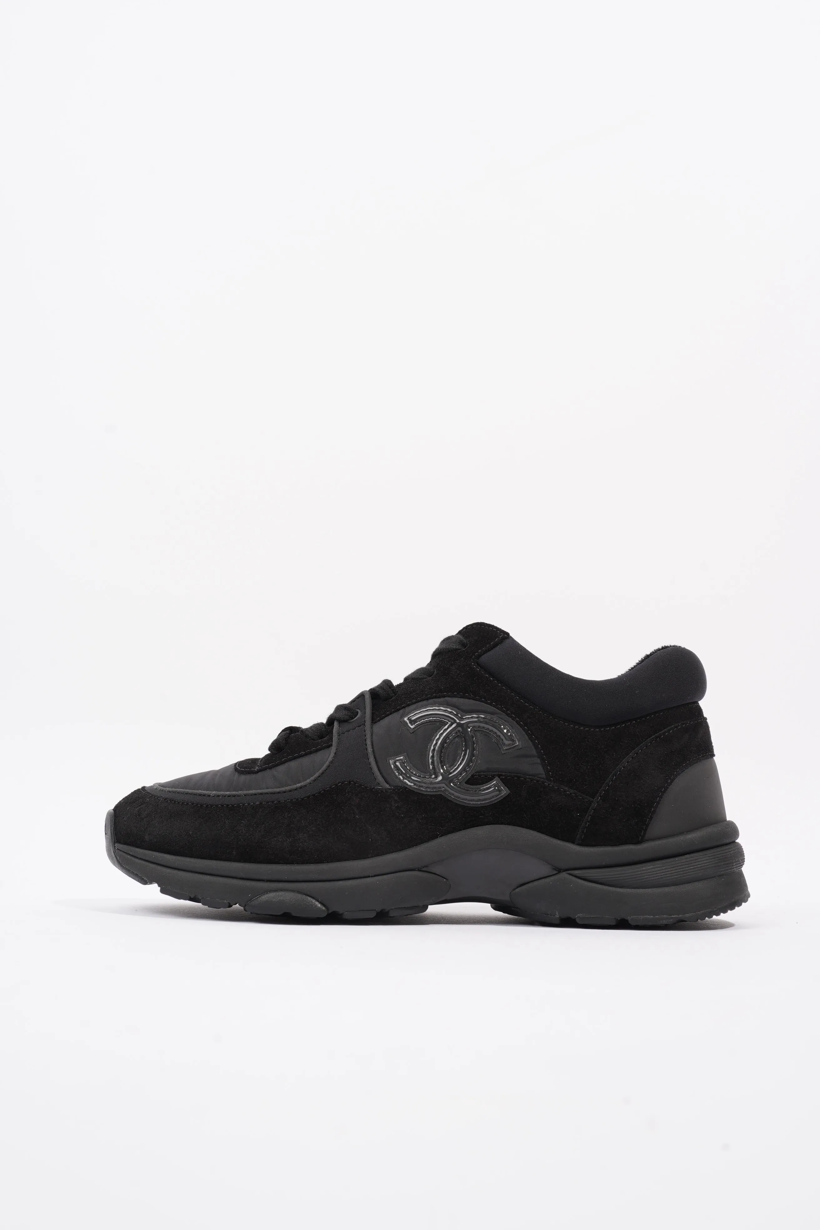 Chanel CC Logo Black Suede EU 38 UK 5