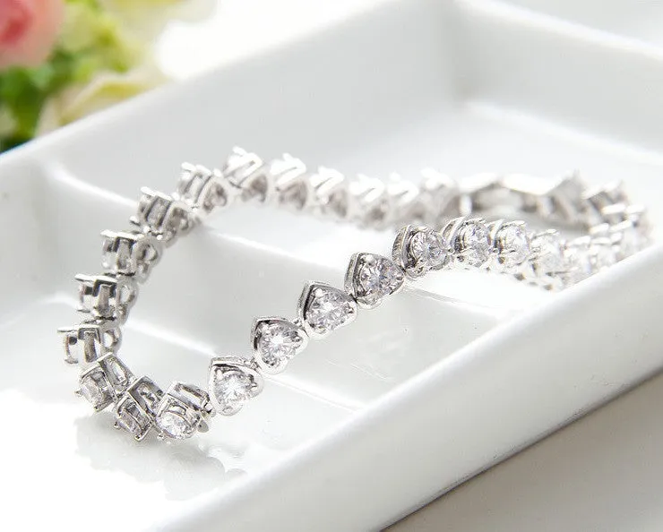 Charming Hearts Tennis Bracelet