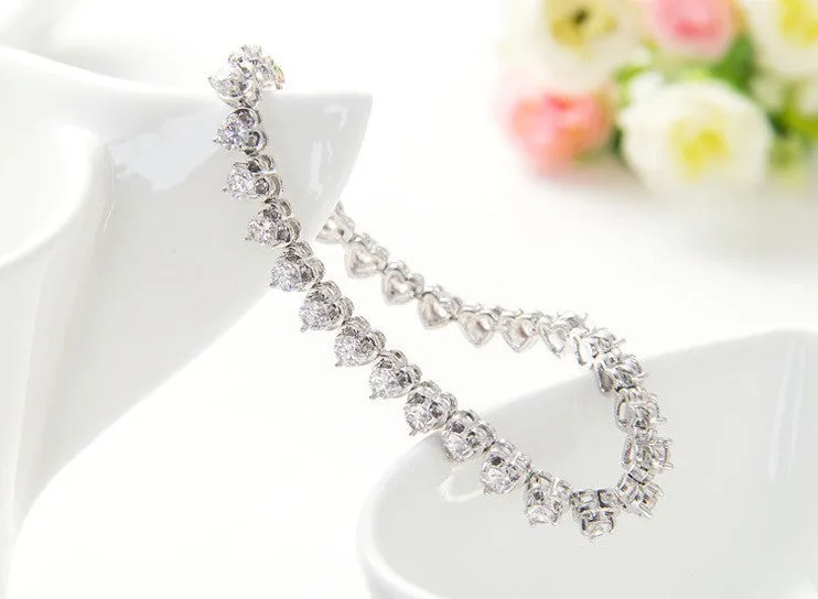 Charming Hearts Tennis Bracelet