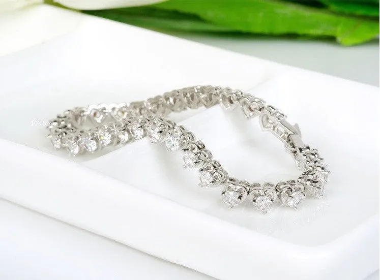 Charming Hearts Tennis Bracelet