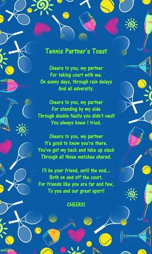 Cheers My Tennis Partner Towel