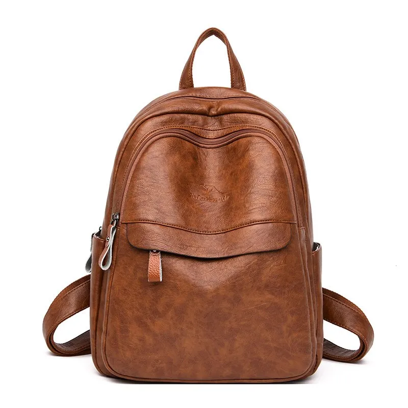 Christmas Gift 2021 New High Quality Backpack Women Pu Leather Backpack School Bags for Girls Lady Travel Backpack Casual Shoulder Bags Mochila
