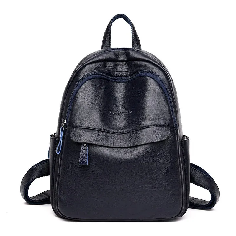 Christmas Gift 2021 New High Quality Backpack Women Pu Leather Backpack School Bags for Girls Lady Travel Backpack Casual Shoulder Bags Mochila