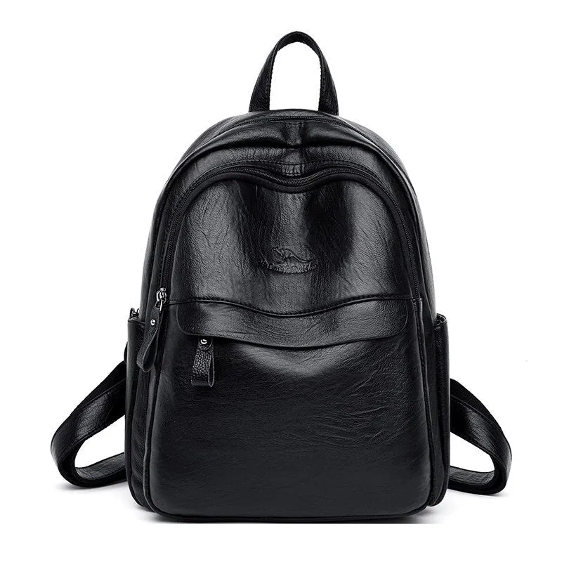 Christmas Gift 2021 New High Quality Backpack Women Pu Leather Backpack School Bags for Girls Lady Travel Backpack Casual Shoulder Bags Mochila