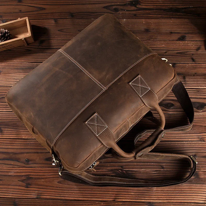 Classic Leather Briefcase Leather Laptop Bag