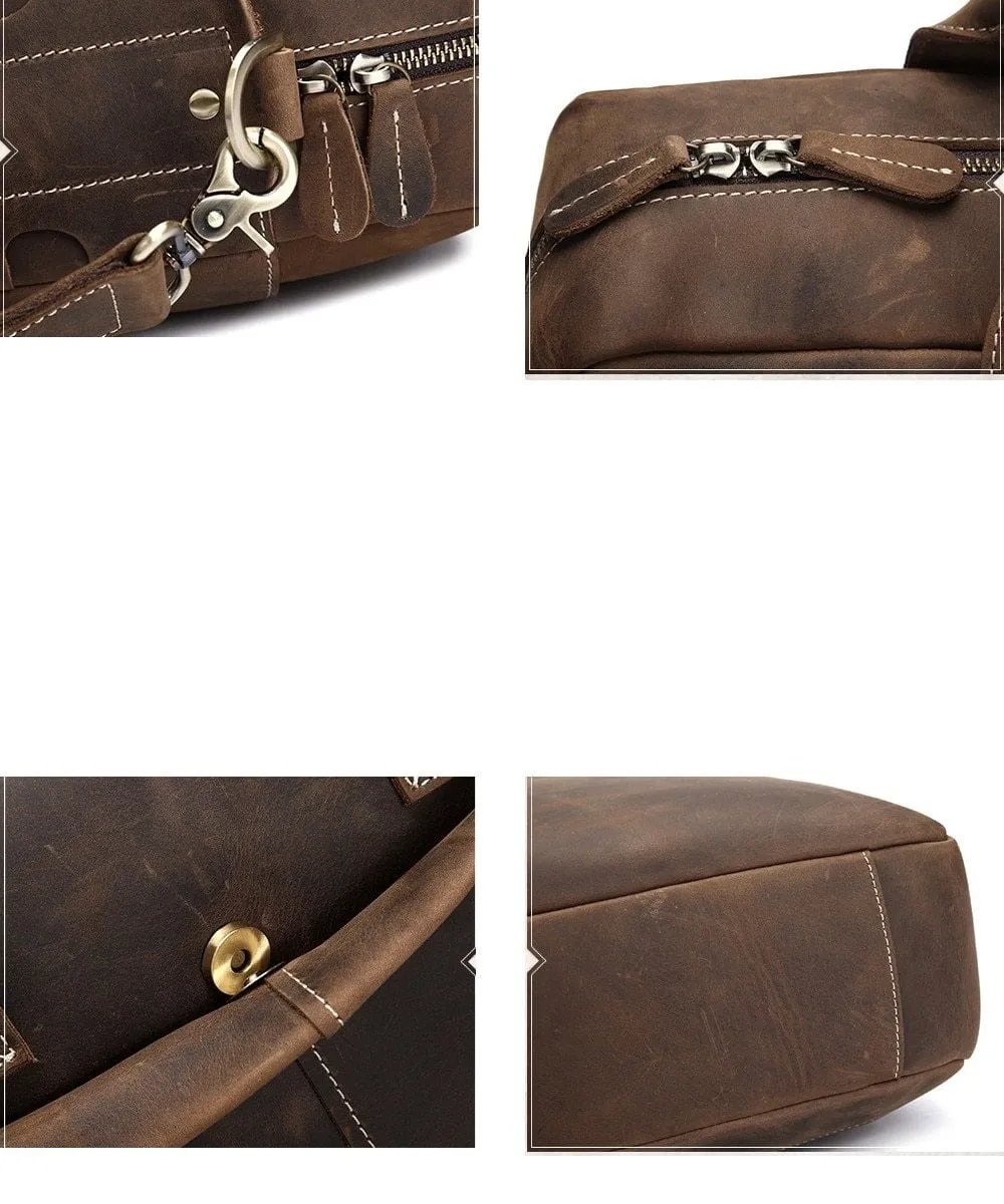 Classic Leather Briefcase Leather Laptop Bag