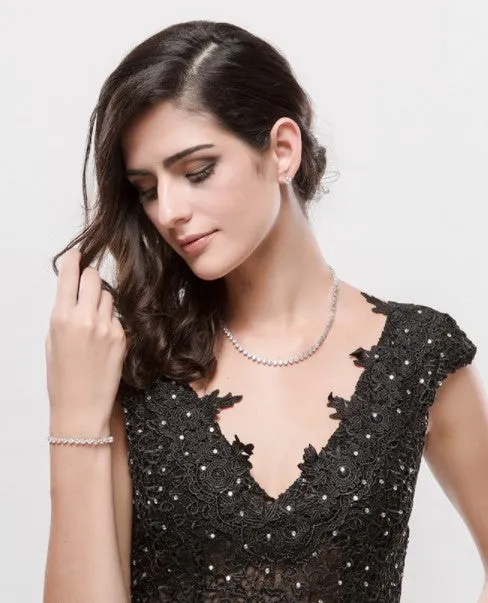 Classy Solitaire Tennis Necklace