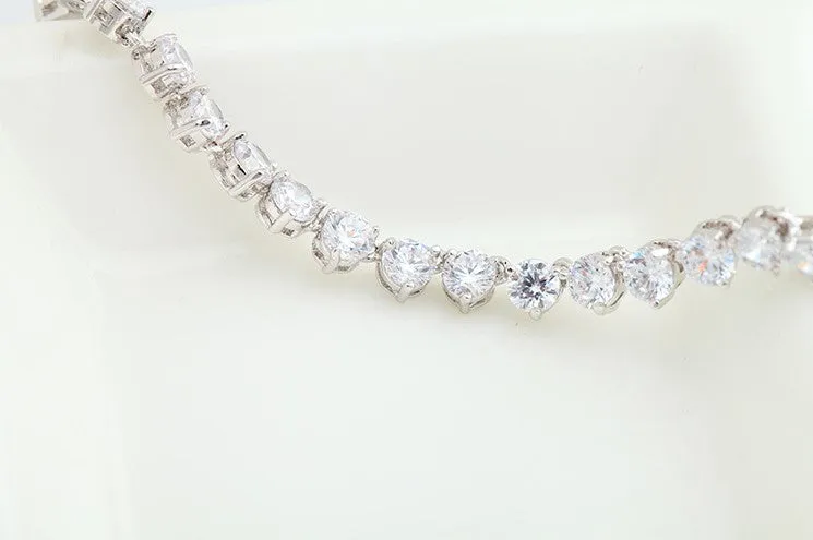 Classy Solitaire Tennis Necklace