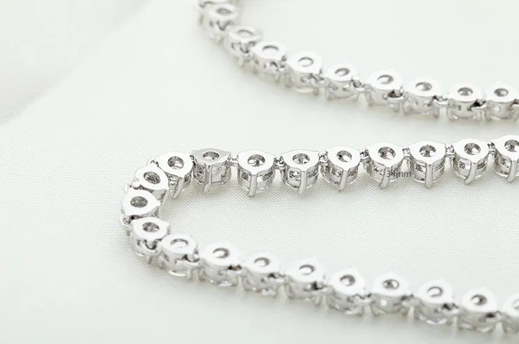 Classy Solitaire Tennis Necklace