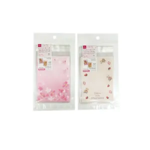 Clear Plastic Seal Bag Cherry Blossom/Bear 13cm x 9.5cm