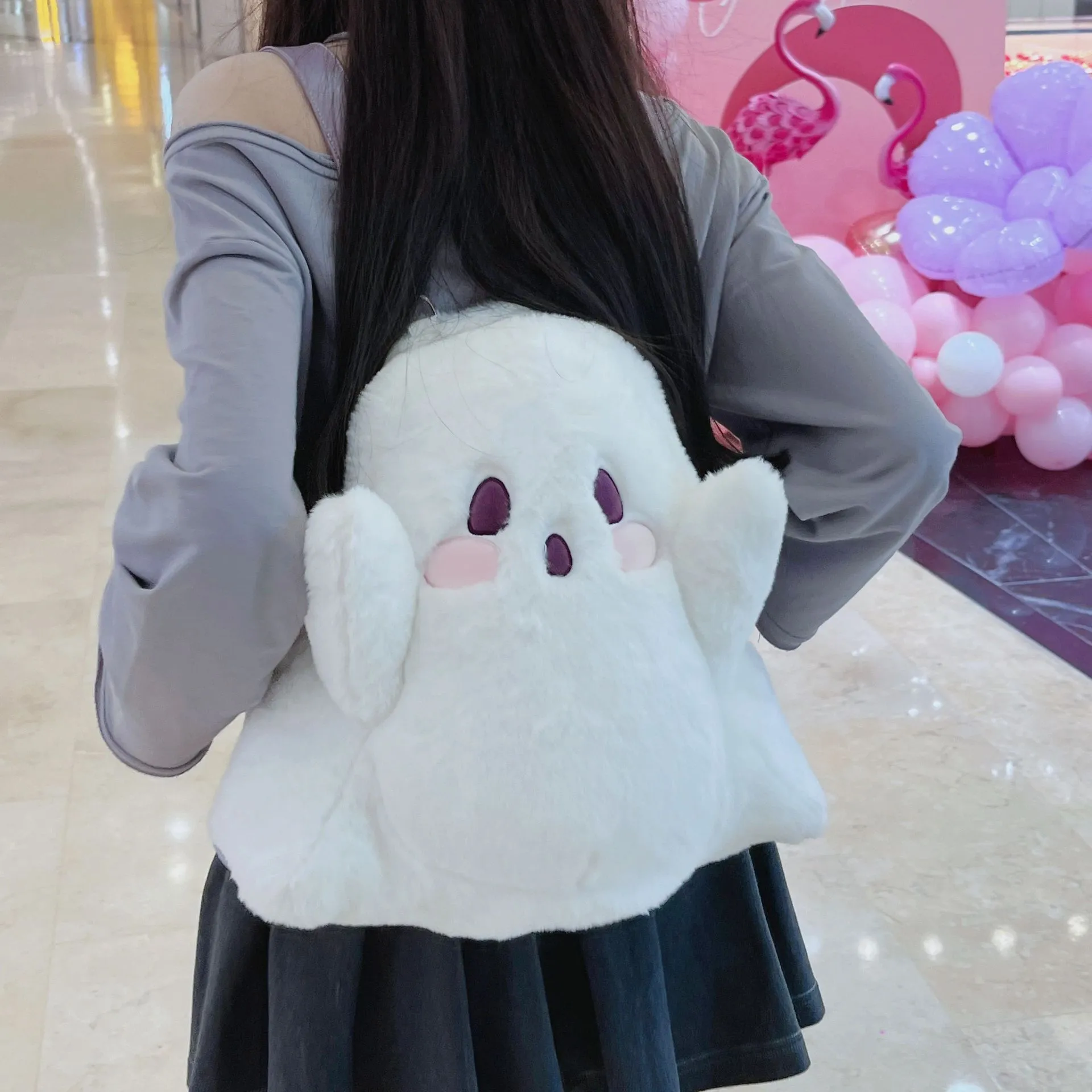 Cute Ghost Cartoon Backpack – Halloween Personality Doll Design