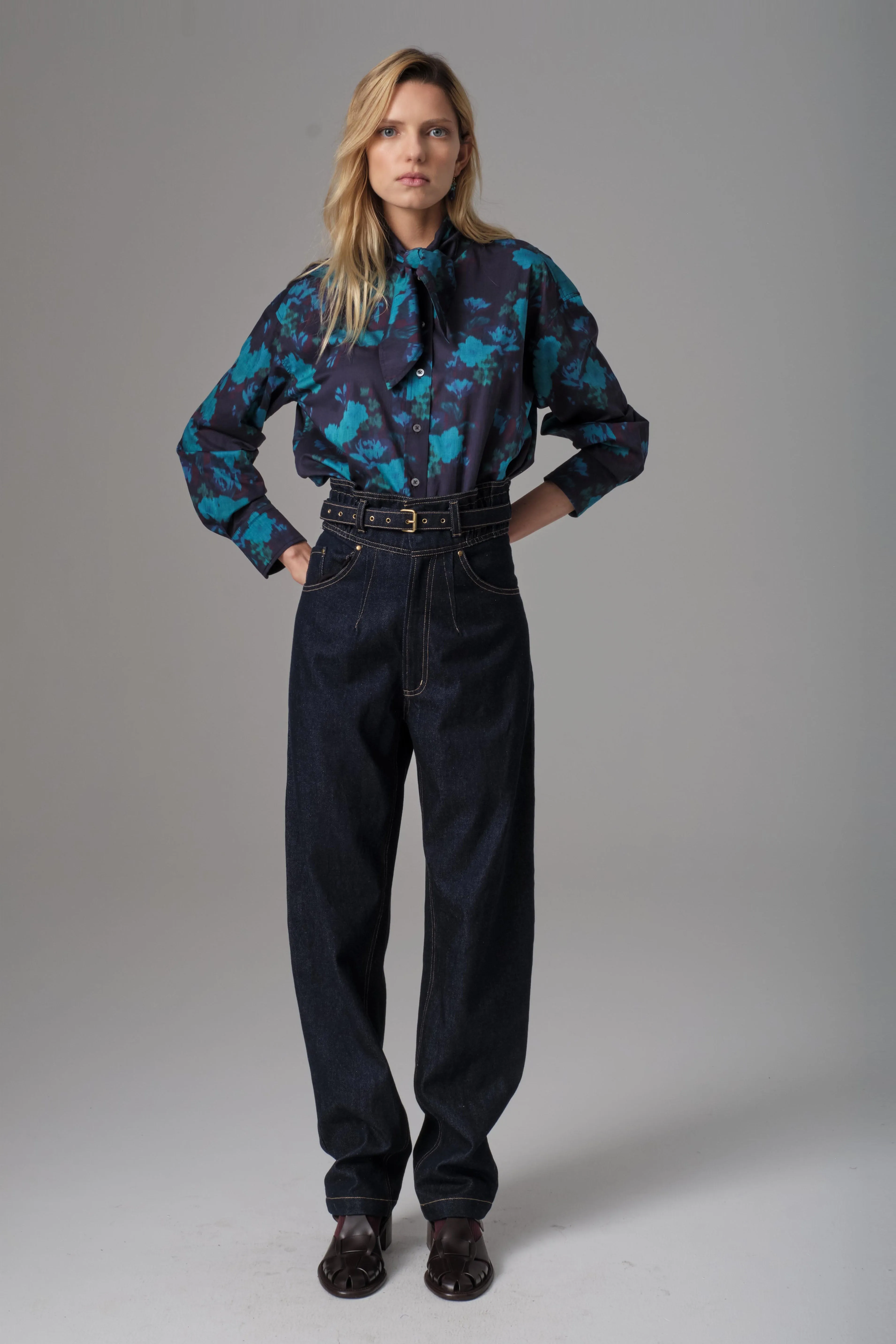 Denim Paperbag Waist Jeans