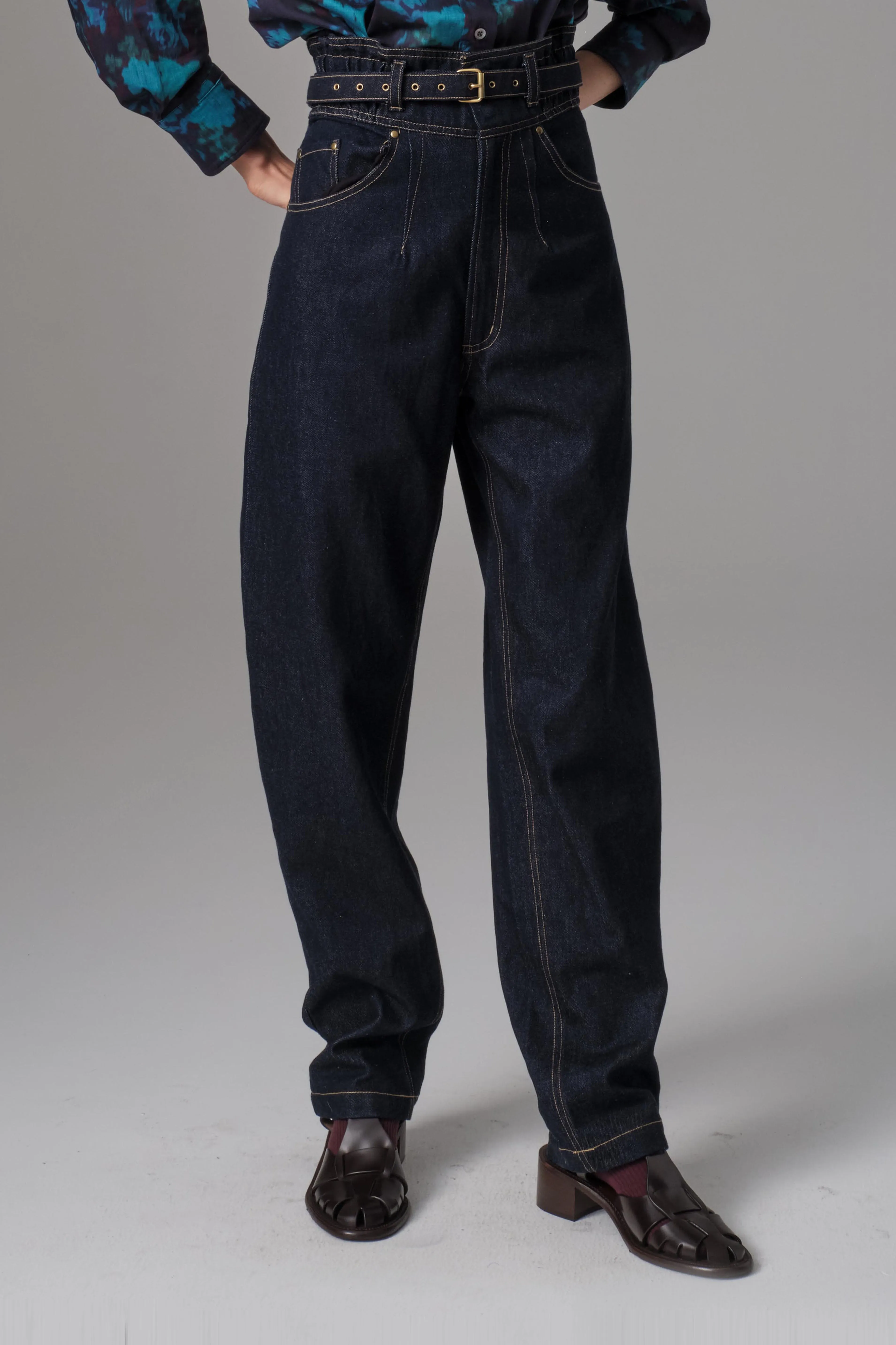 Denim Paperbag Waist Jeans