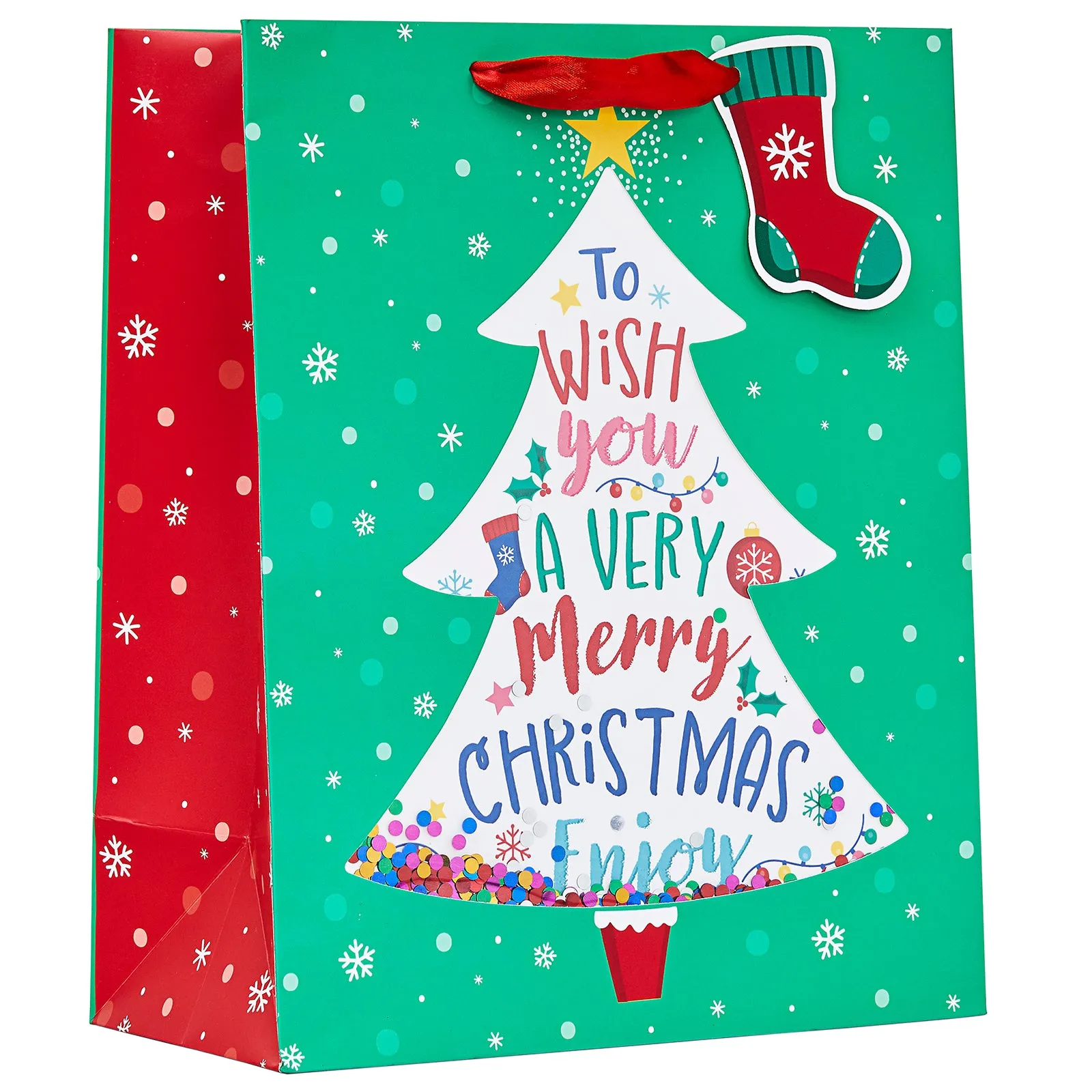 Design By Violet Confetti Christmas Tree Gift Bag