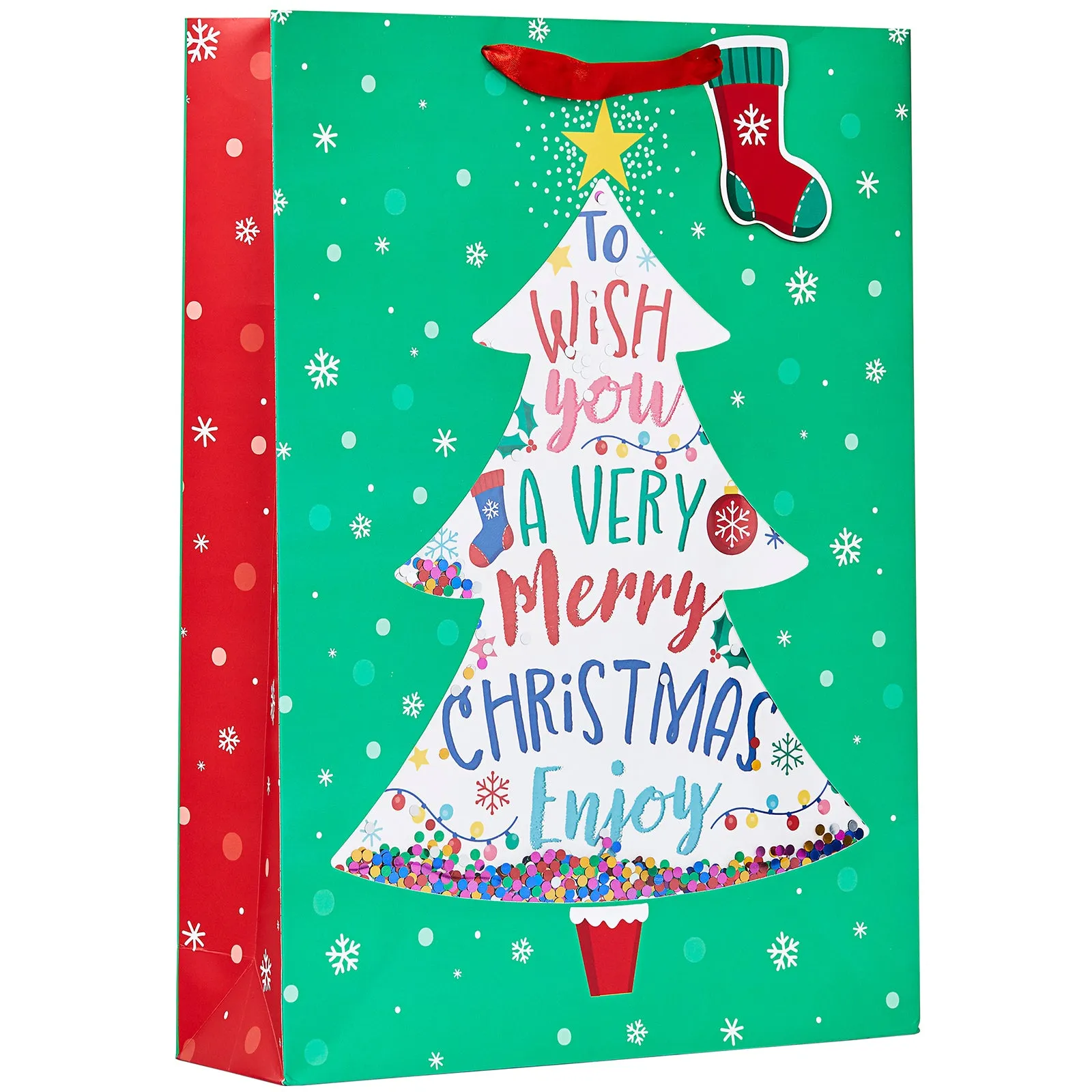 Design By Violet Confetti Christmas Tree Gift Bag