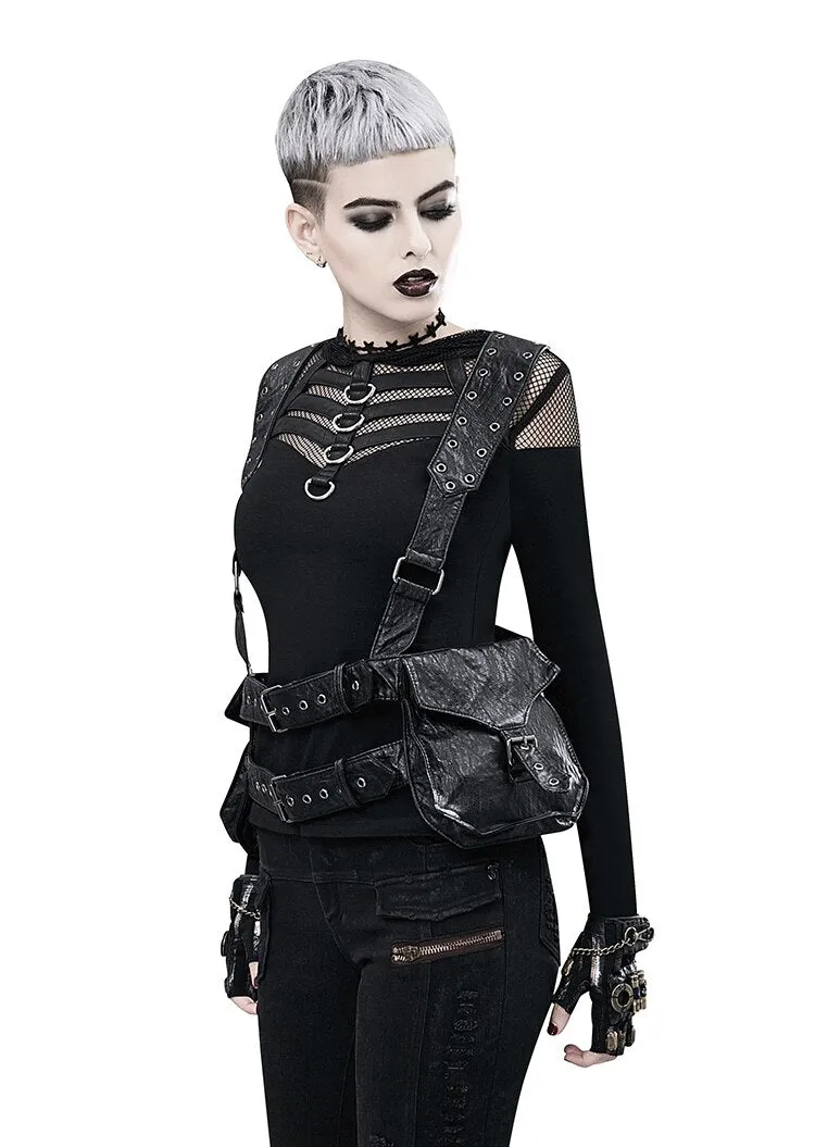 Designer Steampunk PU Leather Shoulder Waist Bag