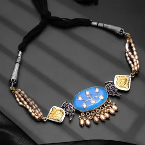 Designer stone Dual Tone choker
