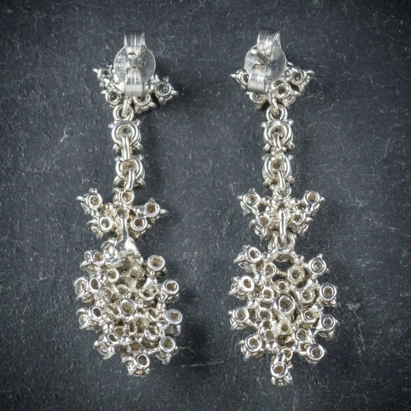 Diamond Drop Earrings 18Ct White Gold