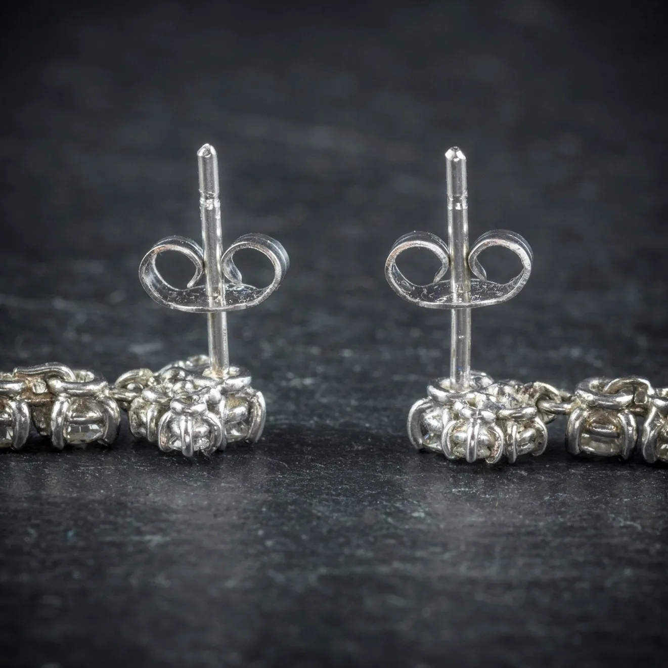 Diamond Drop Earrings 18Ct White Gold