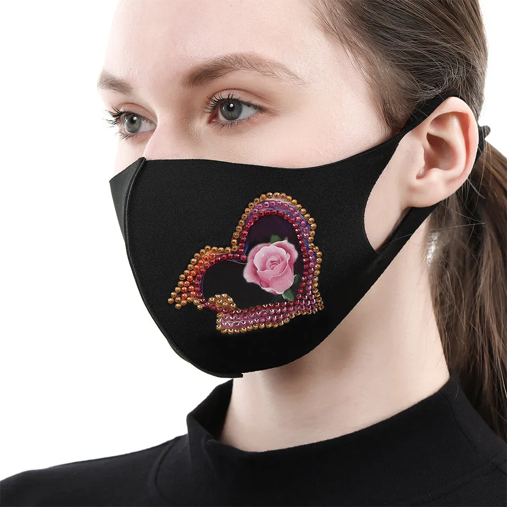 DIY Part Drill Diamond Painting Face Mask Kit Artwork Craft (AA459 Rose)