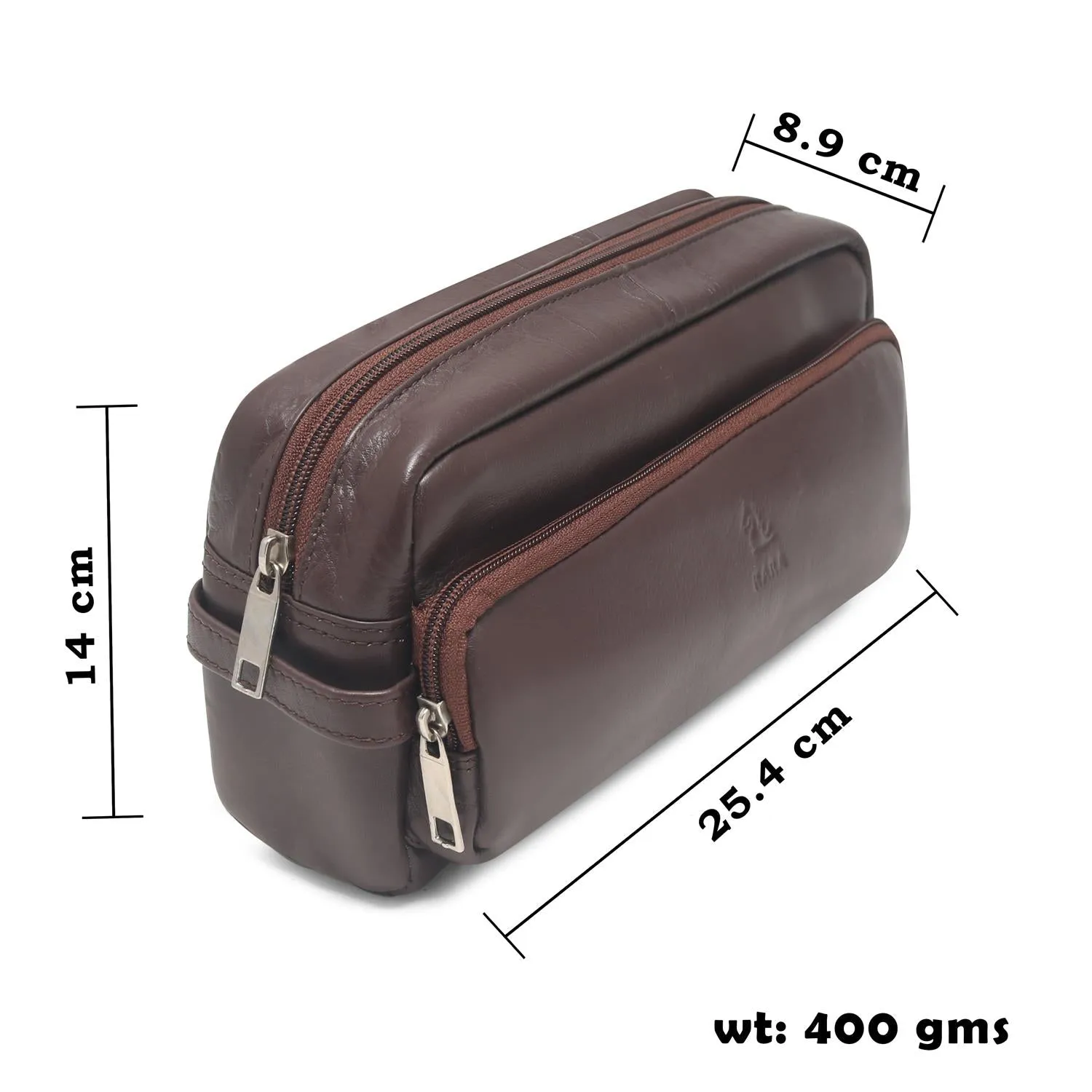 Edward Black Leather Wash Bag for Men