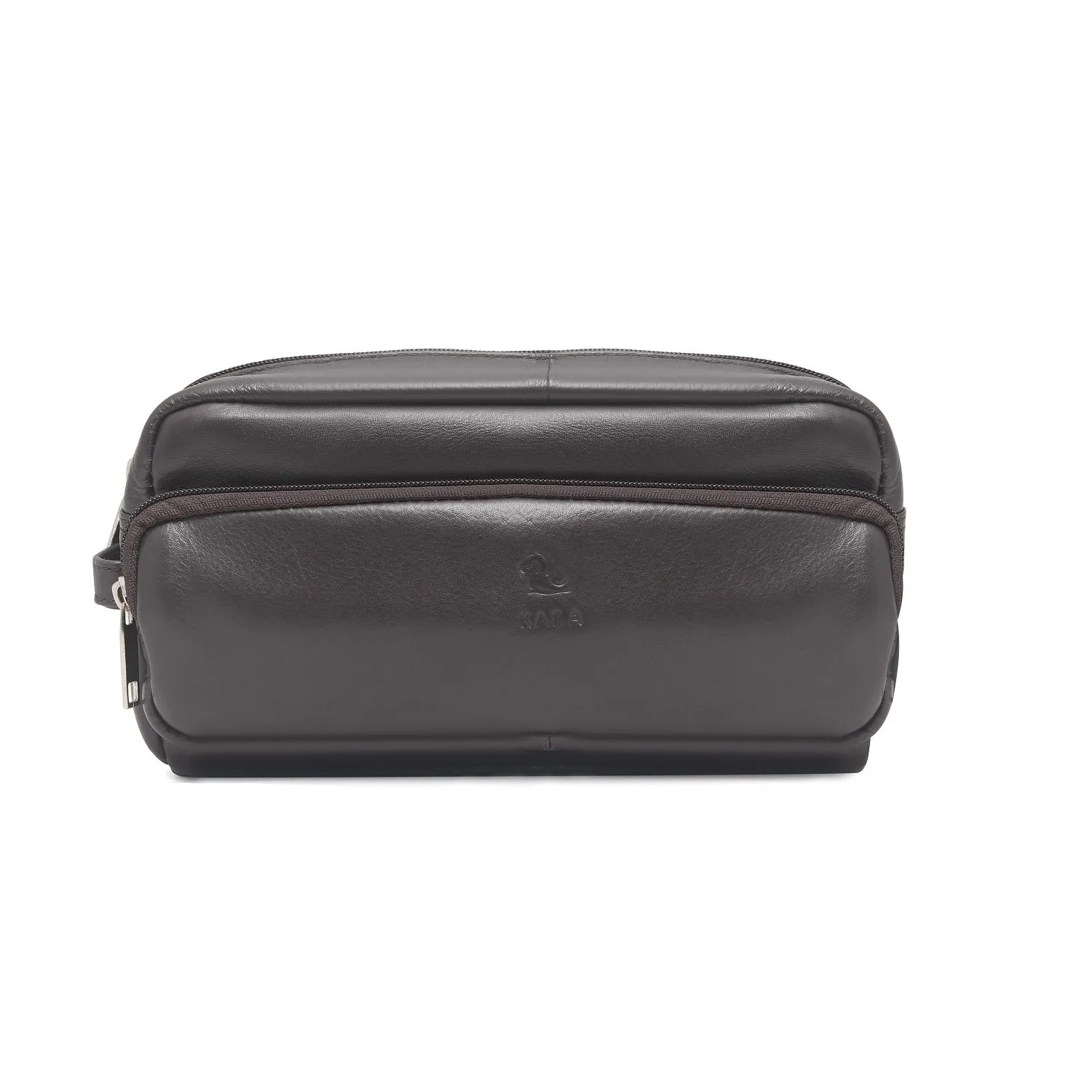 Edward Black Leather Wash Bag for Men