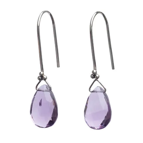 Elba Faceted Amethyst Drop Earrings