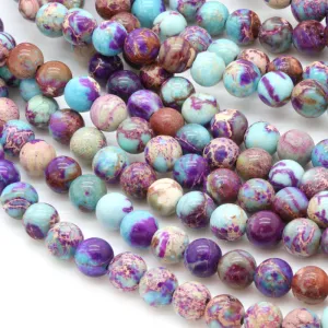 Empire Jasper Smooth Round Beads Mix 6mm - 35cm Strand