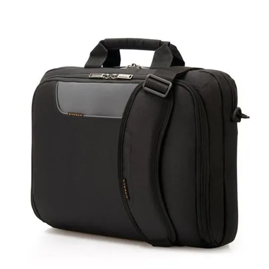 Everki Advance Briefcase, Fits 13''-14.1'', Separate Zippered Accessory Pocket, Front Stash Pocket, Trolley Handle Pass-through Strap, Ergonomic Shoulder Pad