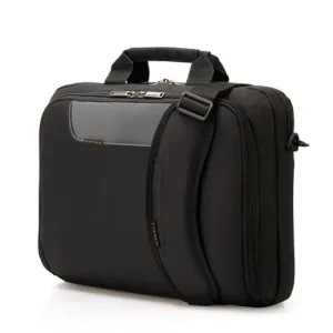 Everki Advance Briefcase, Fits 13''-14.1'', Separate Zippered Accessory Pocket, Front Stash Pocket, Trolley Handle Pass-through Strap, Ergonomic Shoulder Pad